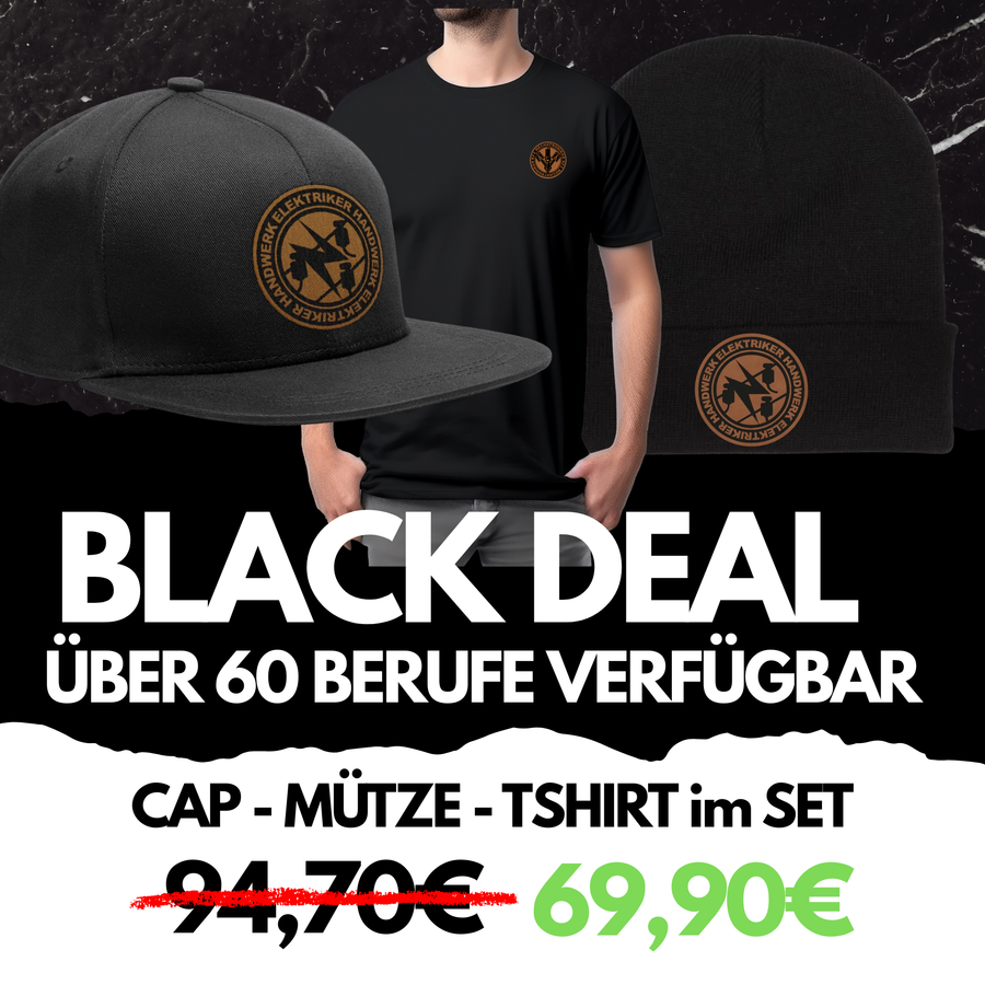 WRKRS Kombideal: Cap, Mütze & T-Shirt mit Lederpatch