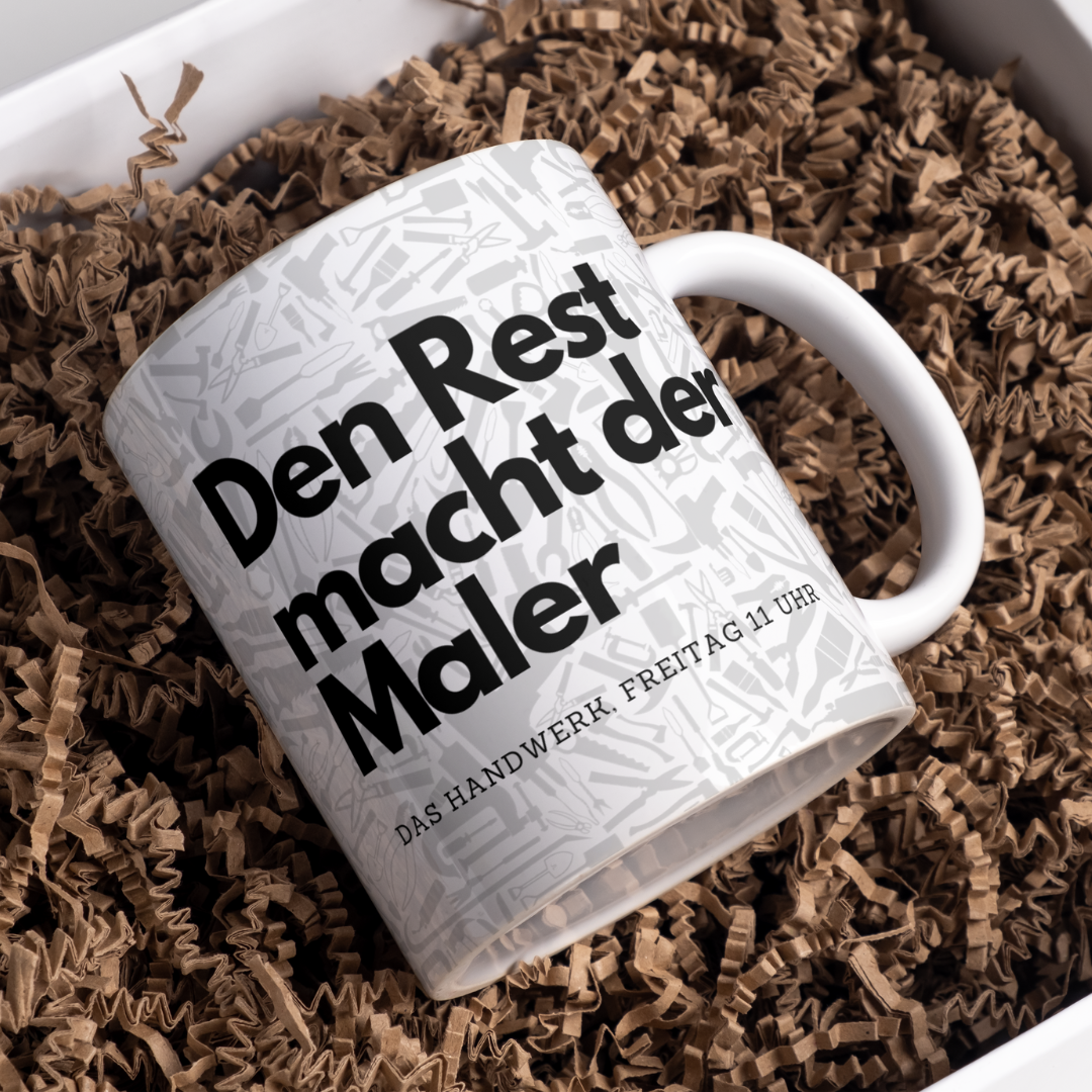 Keramiktasse Den Rest macht der Maler